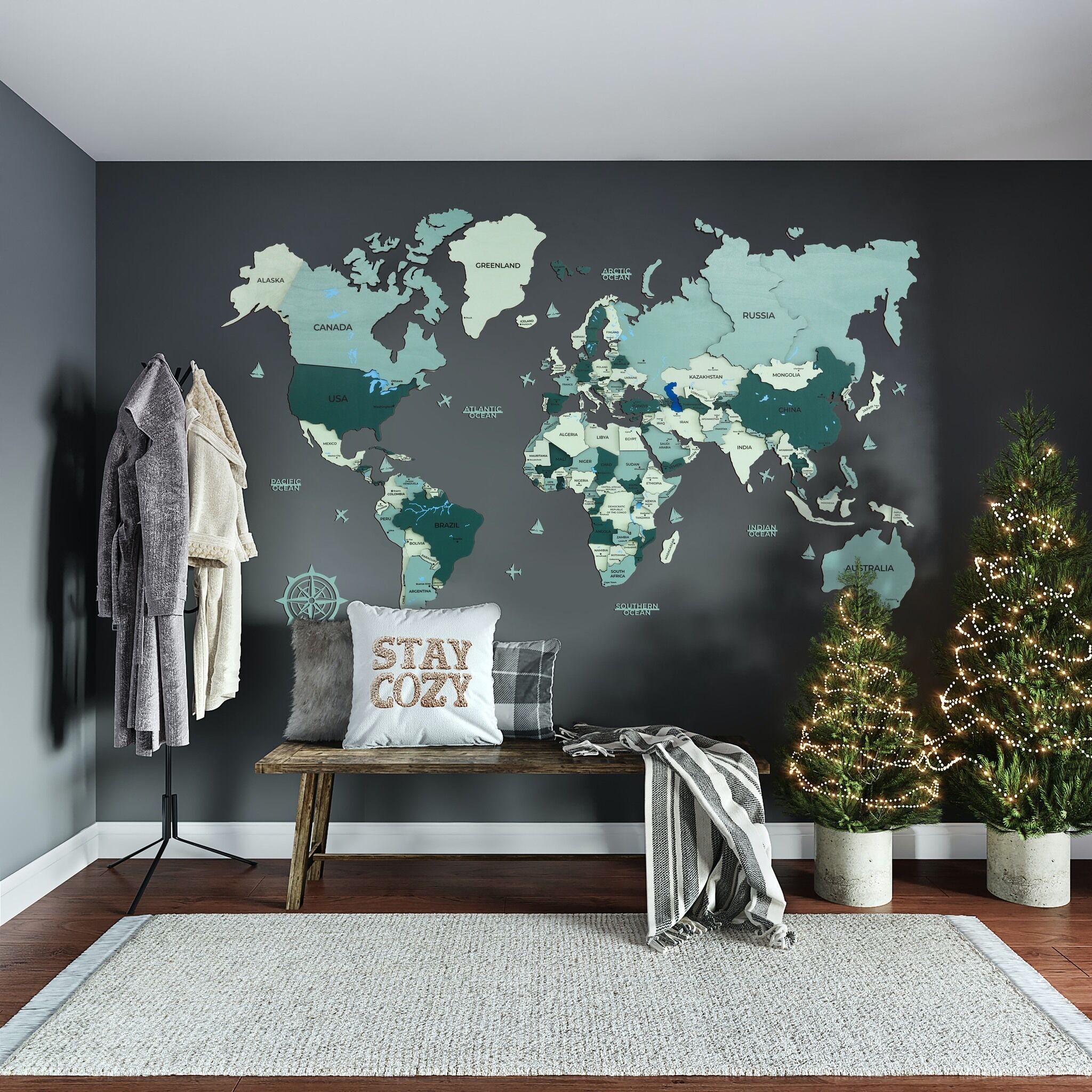 Salda Wooden World Map - Image 1