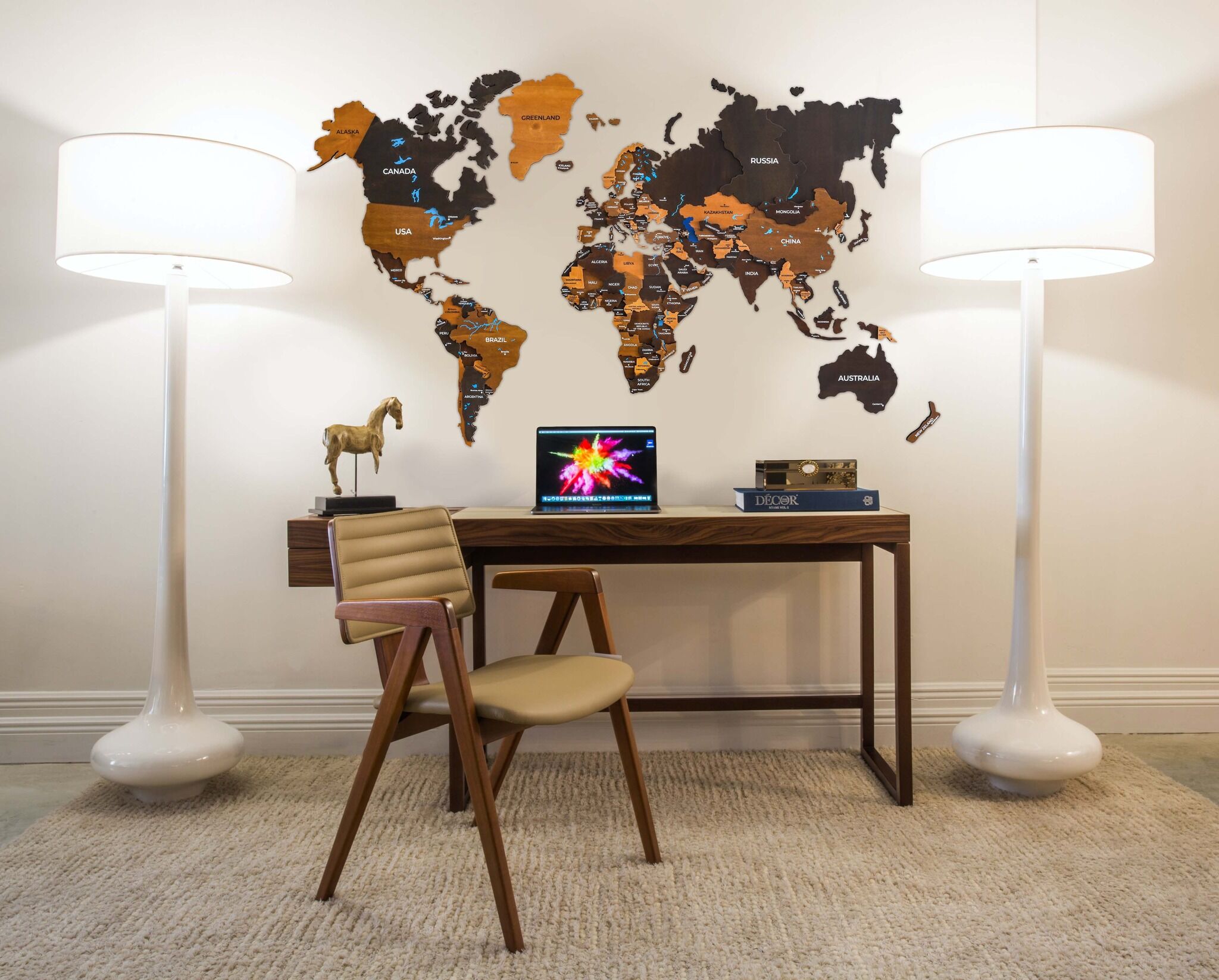 Terra Wooden World Map - Image 1